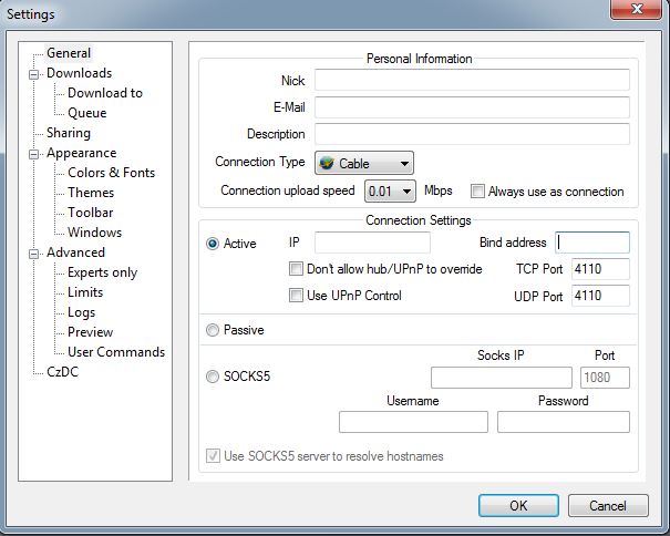 Settings Box